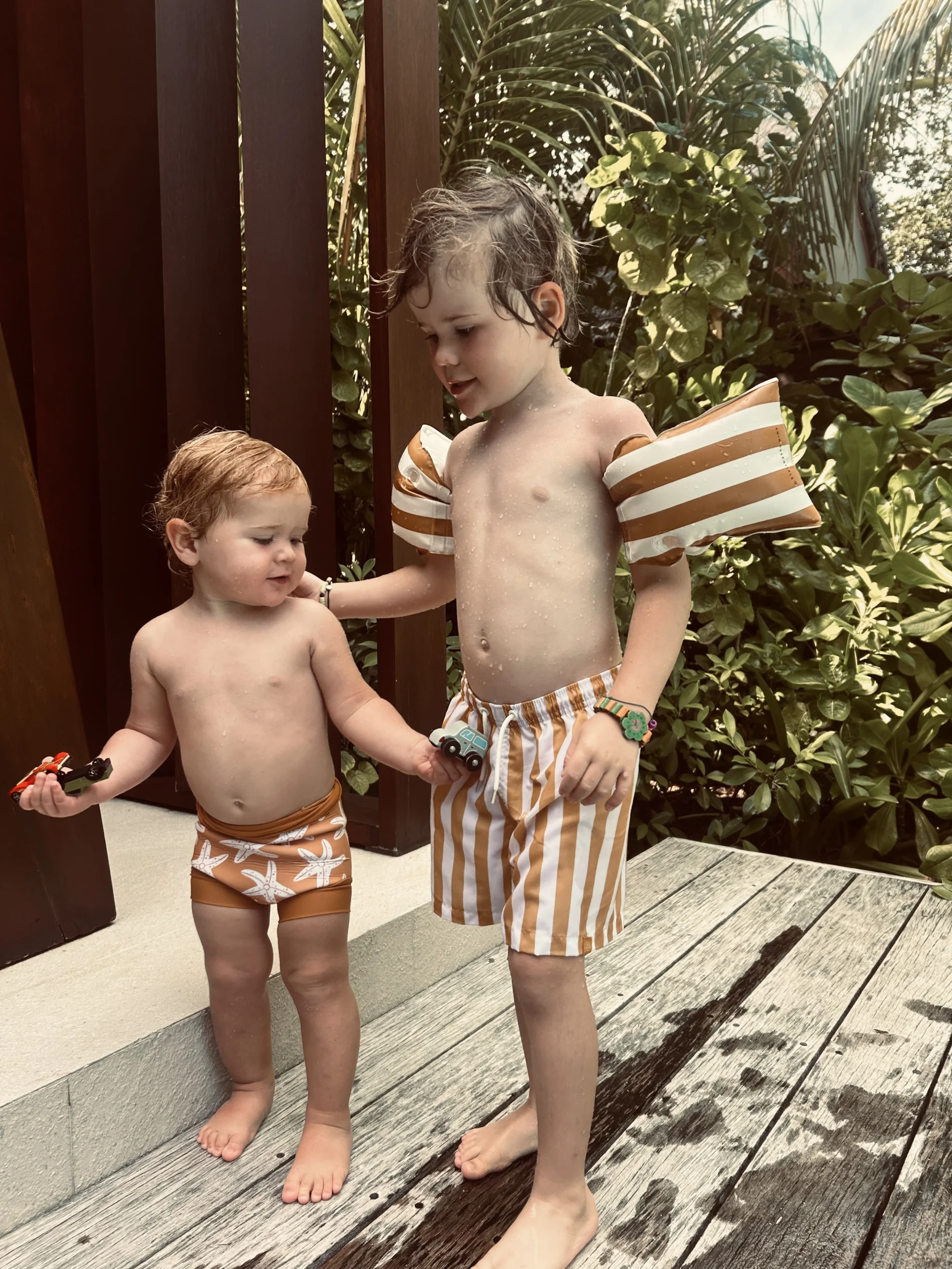 Swim Essentials Flow Brown White | Zwembandjes - Afbeelding 5